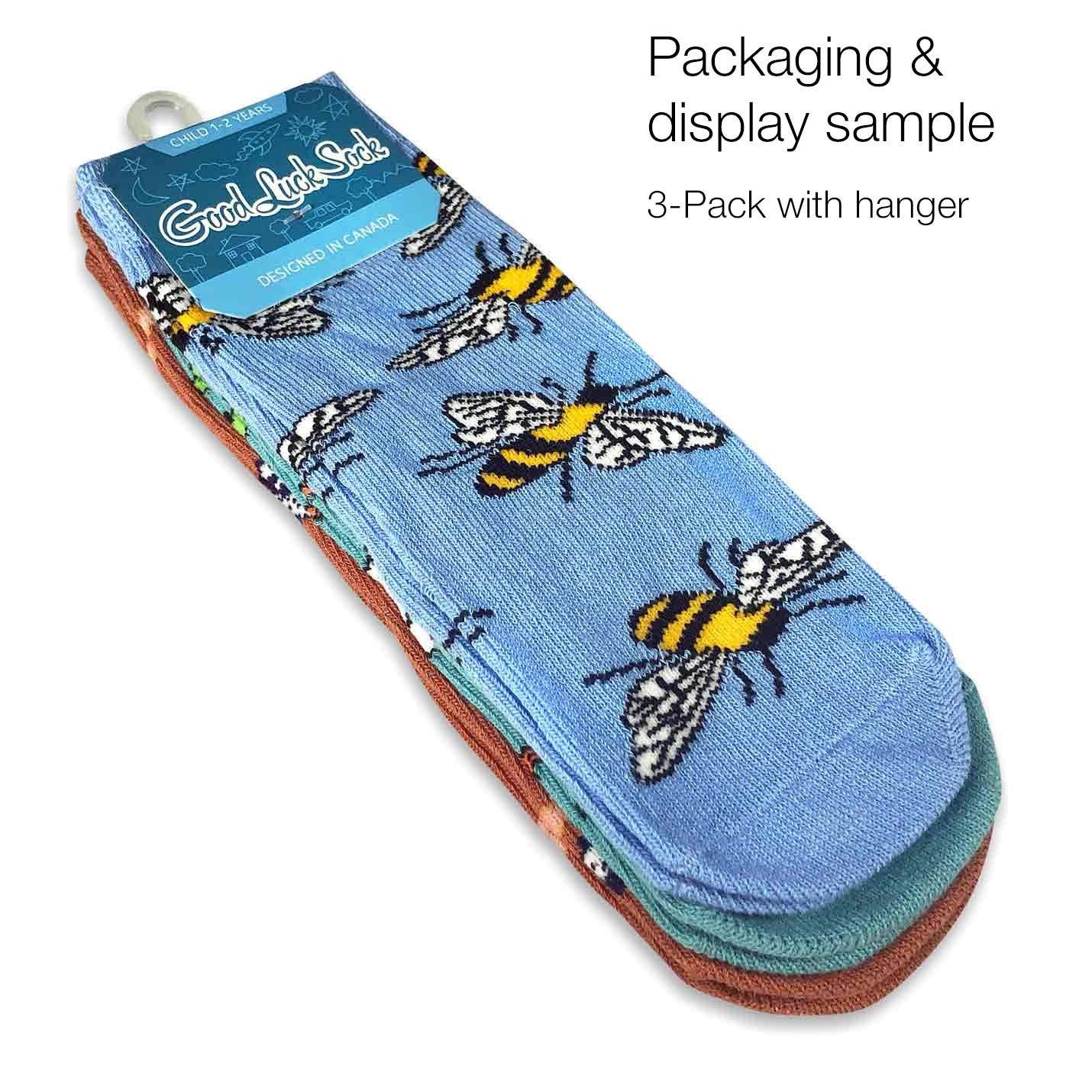 Butterflies, Hedgehogs and Ladybugs Kids Socks / 3-Pack