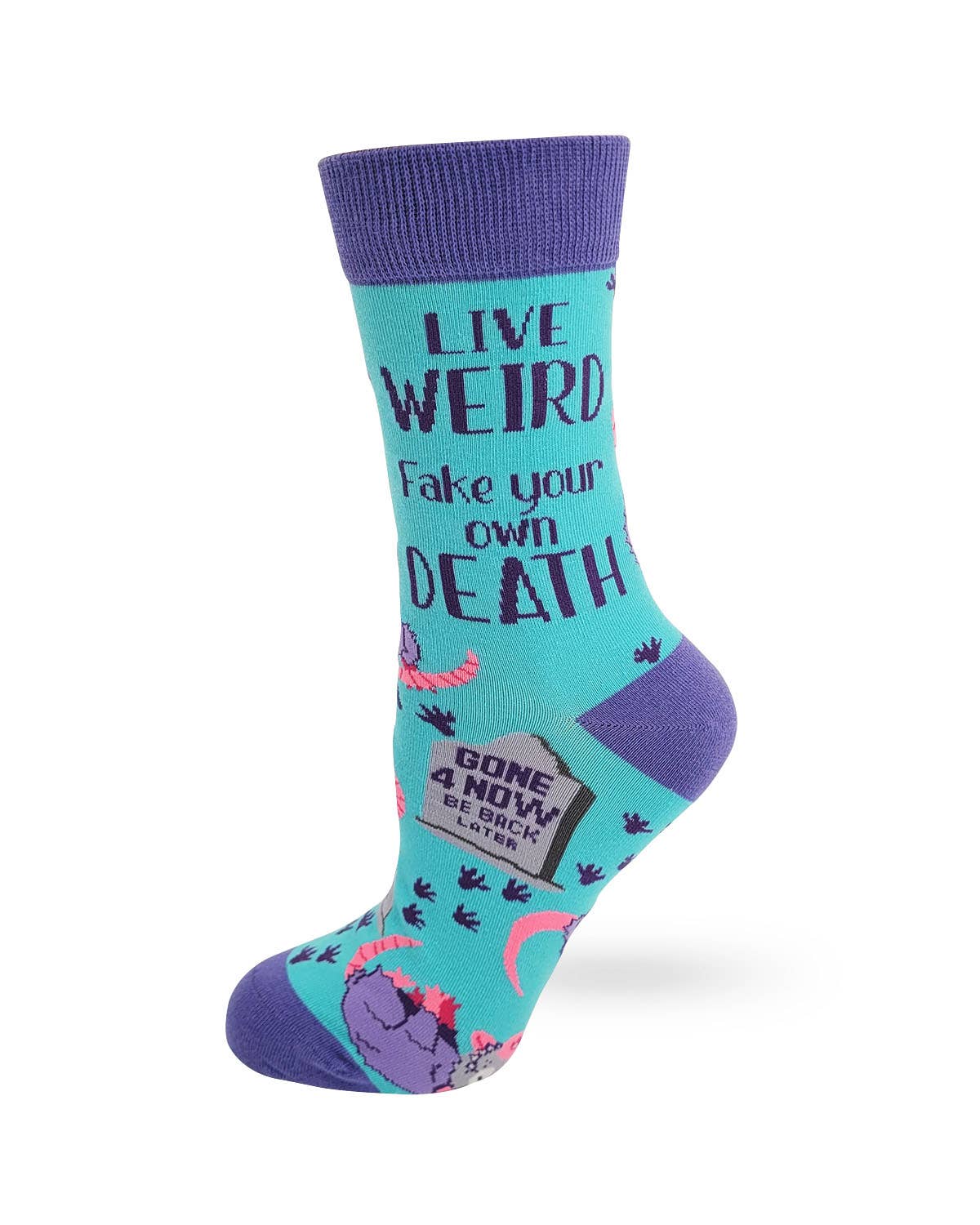 Live Weird, Fake Your Own Death Possum Women's Crew Socks - Premium socks from Fabdaz - Just $11.95! Shop now at Pat's Monograms