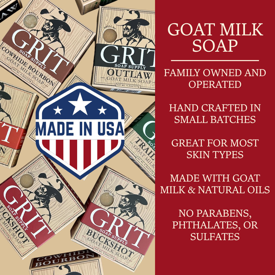 Cowhide & Bourbon Goat Milk Bar Soap - Premium Bath & Body from GRIT Soap Supply - Just $8.95! Shop now at Pat's Monograms