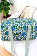 Stormy Blue Floral Print Duffle Bag - Premium Duffel Bags from Nash Grey - Just $41.90! Shop now at Pat's Monograms