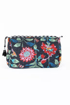 Black Floral print Quilted Cotton Toiletry Bag Set - Premium Cosmetic Bag from LA Soul - Just $42.95! Shop now at Pat's Monograms