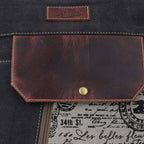 Canvas & Leather Women's Crossbody Bag - Silver/Onyx - Premium crossbody from Sixtease Bags USA - Just $44.95! Shop now at Pat's Monograms