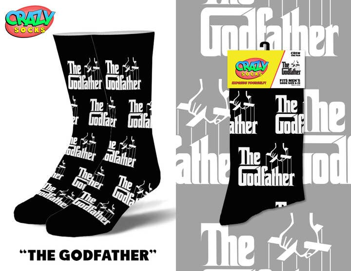 The Godfather Novelty Crew Socks - Premium Socks from Crazy Socks - Just $8! Shop now at Pat's Monograms