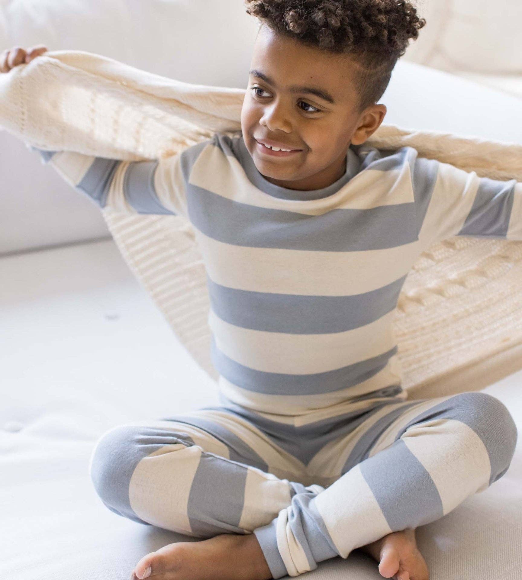 Rugby Stripe Organic Cotton Sleep & Play - Quarry - Premium Baby & Toddler Outfits from Burt's Bees Baby - Just $14.95! Shop now at Pat's Monograms