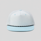 Perforated Structured Nylon Ripstop Ash Gray-Sky Blue / Black-White Rope
