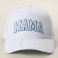 MAMA Embroidered Patch Seersucker Stripe Trucker Hat — Fashion City