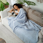 Adult Muslin Cotton Throw - Sky Blue - Premium blanket from Comfy Cubs - Just $34.95! Shop now at Pat's Monograms