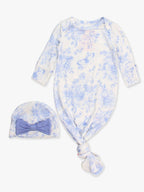SoftSnooze™ Baby Girls Bamboo Viscose Periwinkle Butterfly Garden Ruffle Knotted Sleep Gown & Bow Hat Set - Premium Baby Sleepwear from RuffleButts + RuggedButts - Just $42.95! Shop now at Pat's Monograms