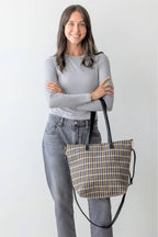 Retro plaid tote shoulder bag vintage style Clovered Accessories