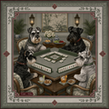 All Paws, No Pause Mahjong Mat | Schnauzer | Paws & Tiles Collection - PREORDER