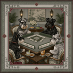 All Paws, No Pause Mahjong Mat | Schnauzer | Paws & Tiles Collection - PREORDER