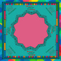 A square board game map or playmat with a bright pink central play area, teal outer field, decorative border, and multicolored street names around the edges including Charleston, New Orleans, and Miami. Arrows indicate play directions around the board.