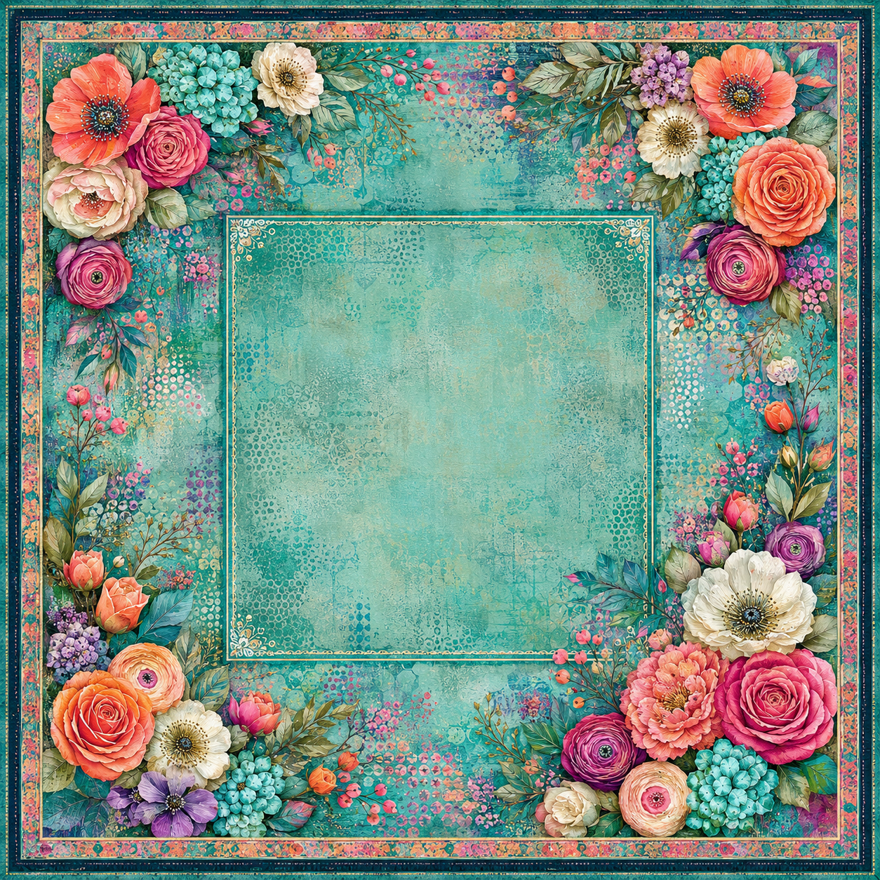 Wildly in Bloom — Boho Floral Mahjong Mat - Premium Mahjong from Told in Tiles - Just $80! Shop now at Pat's Monograms