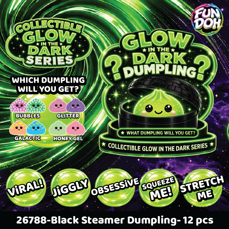 Fun Doh Glow In The Dark Mystery Dumpling Black Baskets - Premium novelty from Novelty Brands - Just $14.95! Shop now at Pat's Monograms