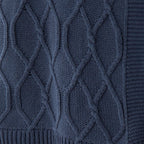 Quinn Chunky Diamond Knit Cotton Throw: Denim - Premium  from Tajik Home LLC - Just $62.95! Shop now at Pat's Monograms