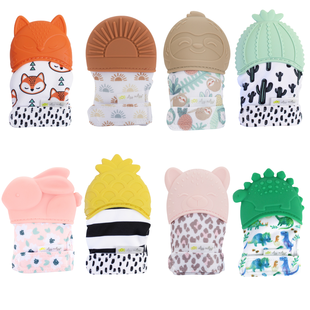Itzy Mitt™ Silicone Teething Mitts: Dinosaur - Premium teethers from Itzy Ritzy - Just $9.95! Shop now at Pat's Monograms