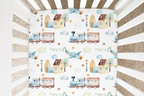 Fitted Crib Sheet - Airplane & Train - Premium Just for baby from Honey Lemonade - Just $29.95! Shop now at Pat's Monograms