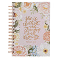 Journal Wirebound Pink Floral Strength & Dignity Prov. 31:25 - Premium Christian Gift Items from Christian Art Gifts - Just $11.95! Shop now at Pat's Monograms