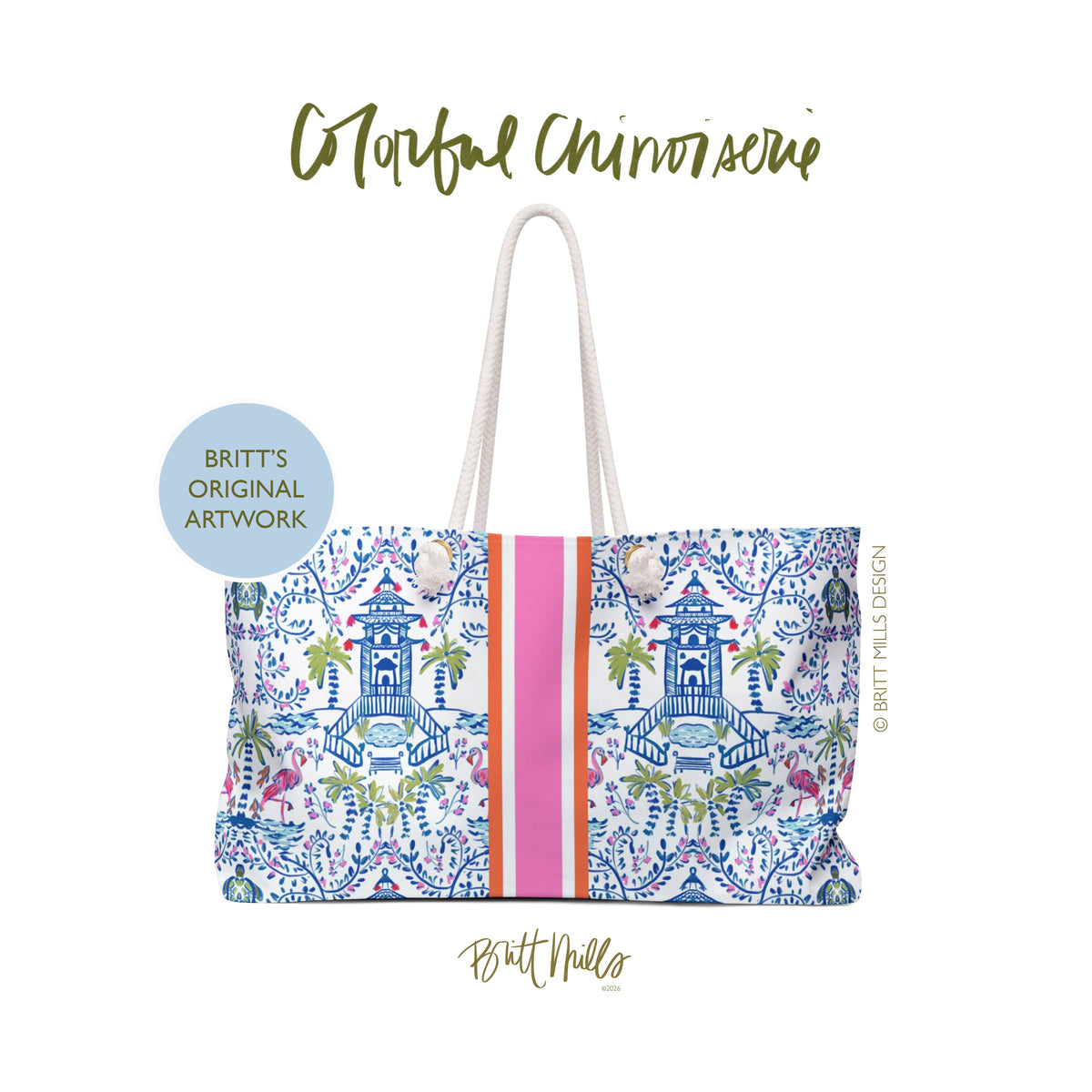 Britt Mills Design mahjong tote bag complete set carrier