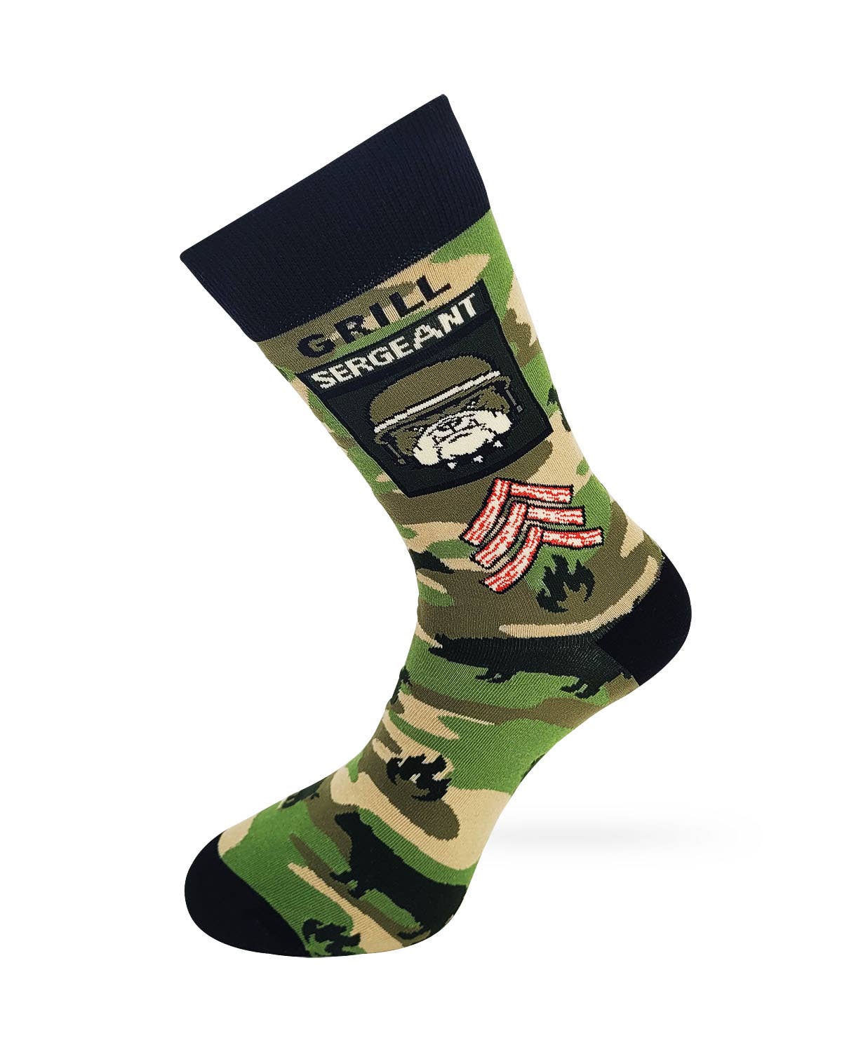 Grill Sergeant Cookout Grilling BBQ Men's Novelty Crew Socks