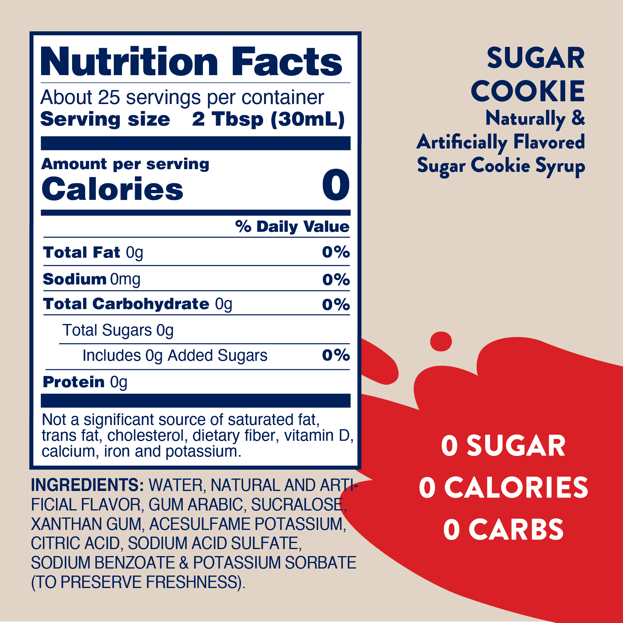 Sugar Free Sugar Cookie Syrup - Premium drink mix from Jordan's Skinny Mixes - Just $9.59! Shop now at Pat's Monograms