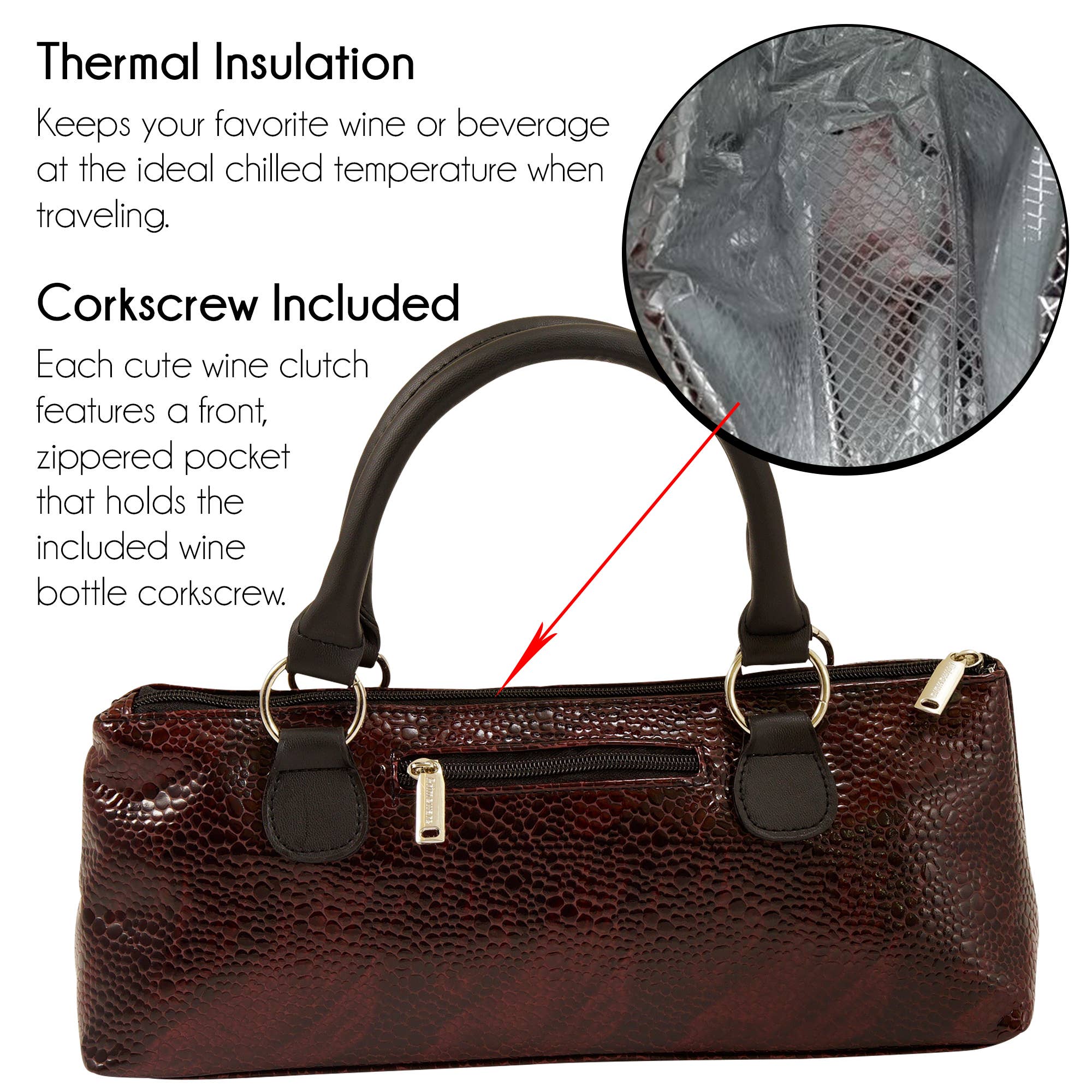 Wine Clutch | Wine Purse Serpentes Design - Premium Accessories from Primeware Inc. - Just $29.95! Shop now at Pat's Monograms