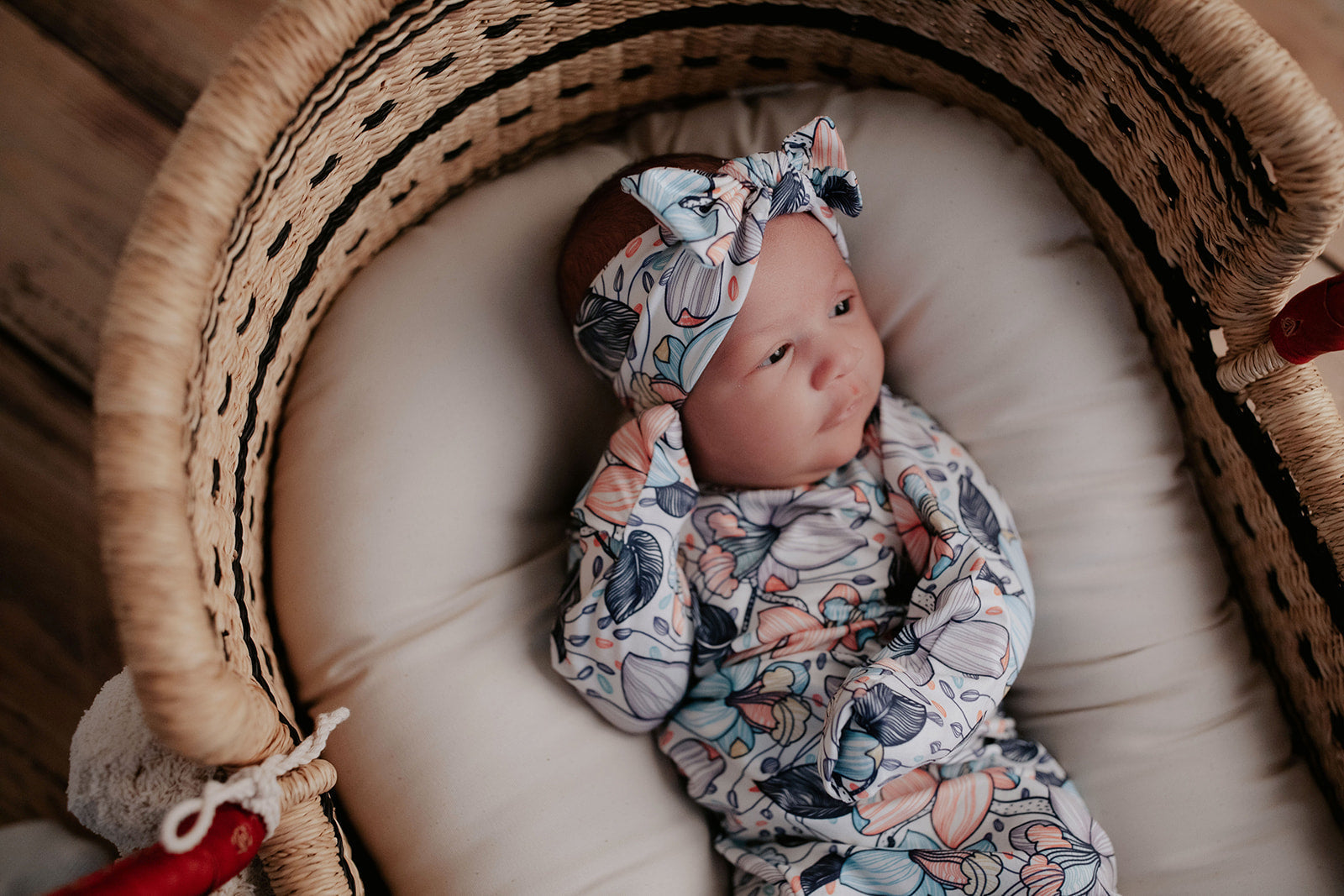 Flower Bloom Knotted Baby Gown and Knot Cap - Premium Just for baby from Three Little Tots - Just $24.95! Shop now at Pat's Monograms