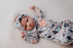 Flower Bloom Knotted Baby Gown and Knot Cap - Premium Just for baby from Three Little Tots - Just $24.95! Shop now at Pat's Monograms